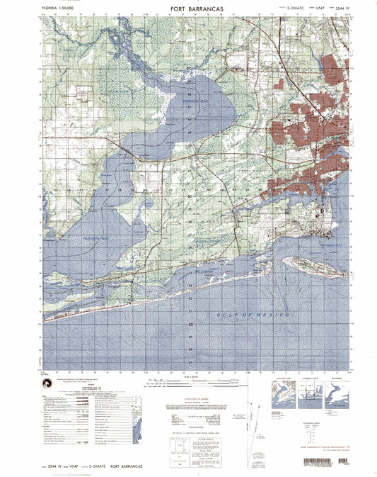 Fort Barrancas Florida Military 1:50,000 Map