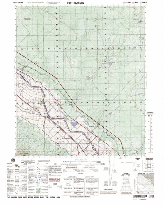 Fort Hancock Texas Military 1:50,000 Map