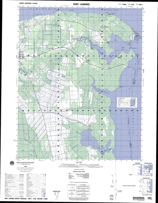 Fort Landing North Carolina Military 1:50,000 Map