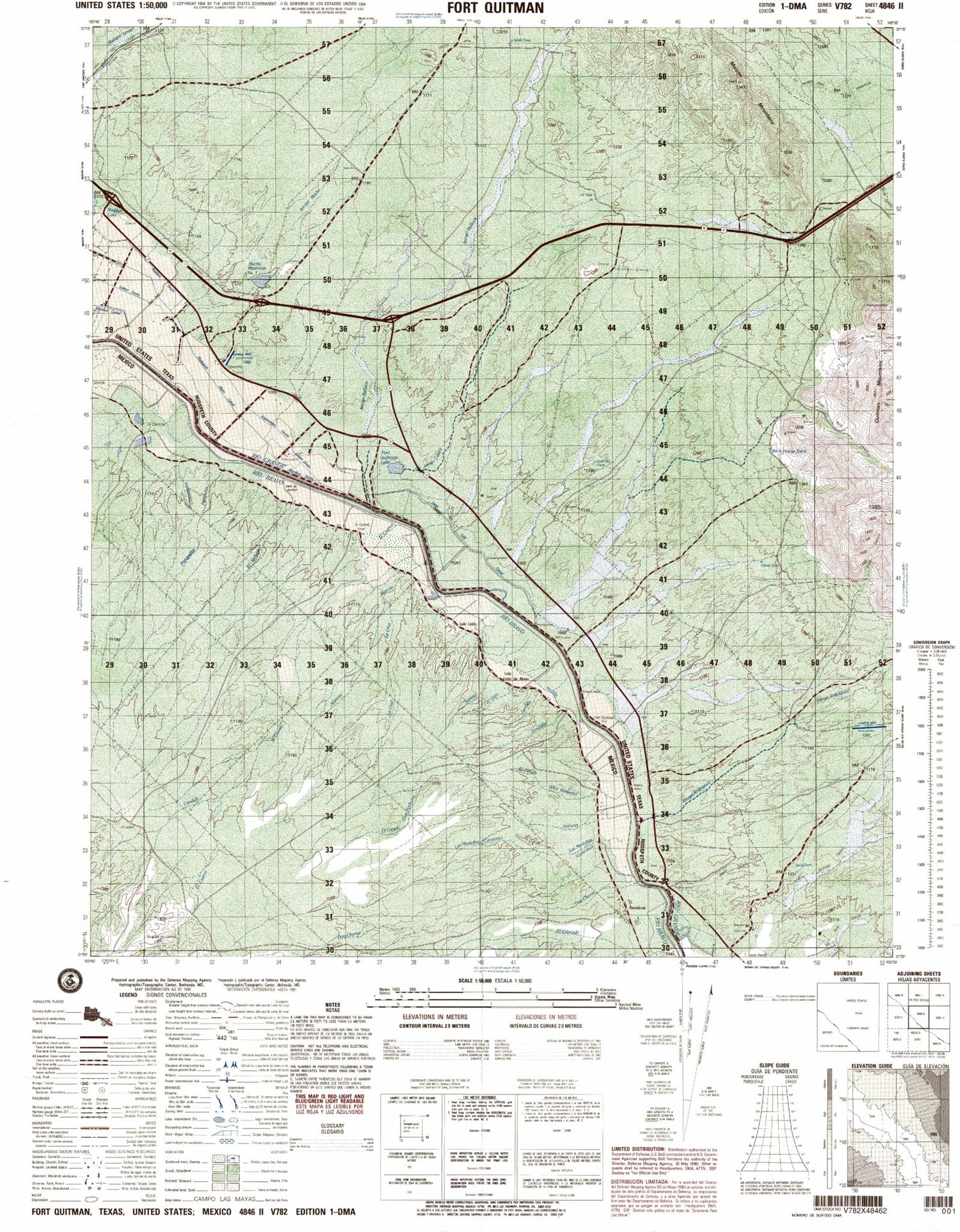 Fort Quitman Texas Military 1:50,000 Map