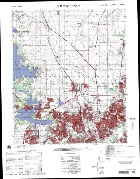 Fort Worth North Texas Military 1:50,000 Map