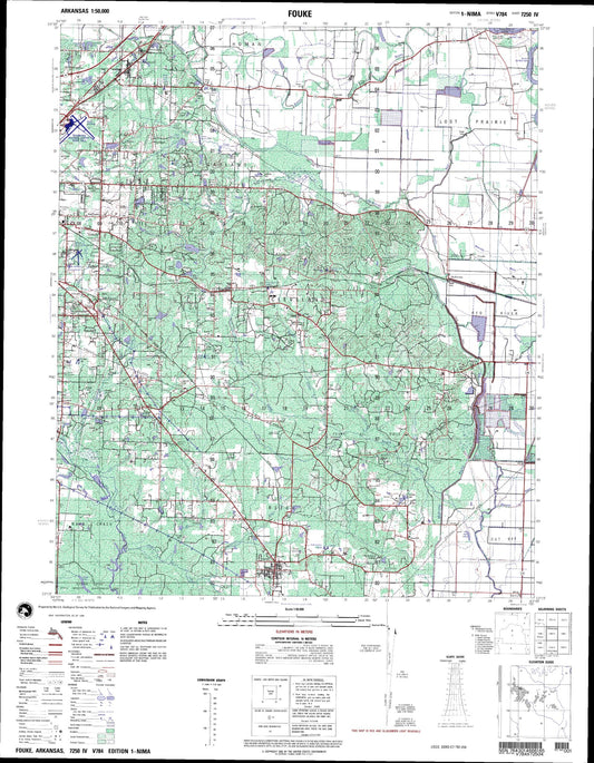 Fouke Arkansas Military 1:50,000 Map