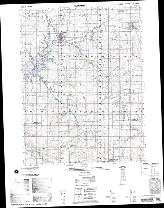 Frankfort Kansas Military 1:50,000 Map