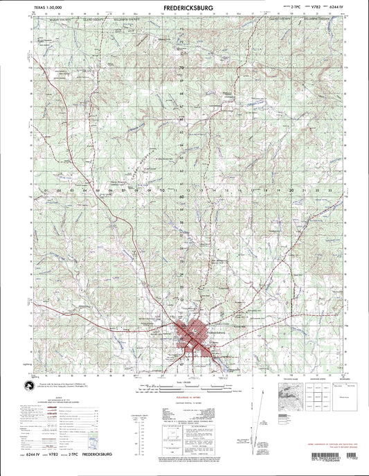 Fredericksburg Texas Military 1:50,000 Map