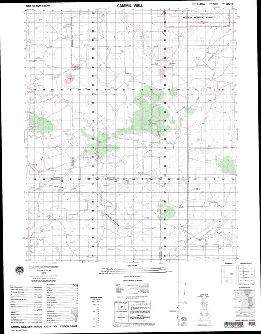 Gammil Well New Mexico Military 1:50,000 Map