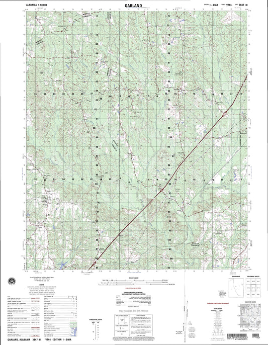 Garland Alabama Military 1:50,000 Map