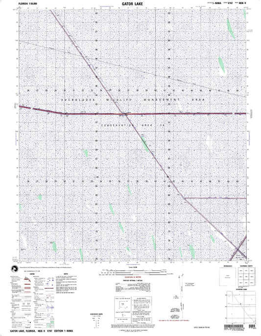 Gator Lake Florida Military 1:50,000 Map