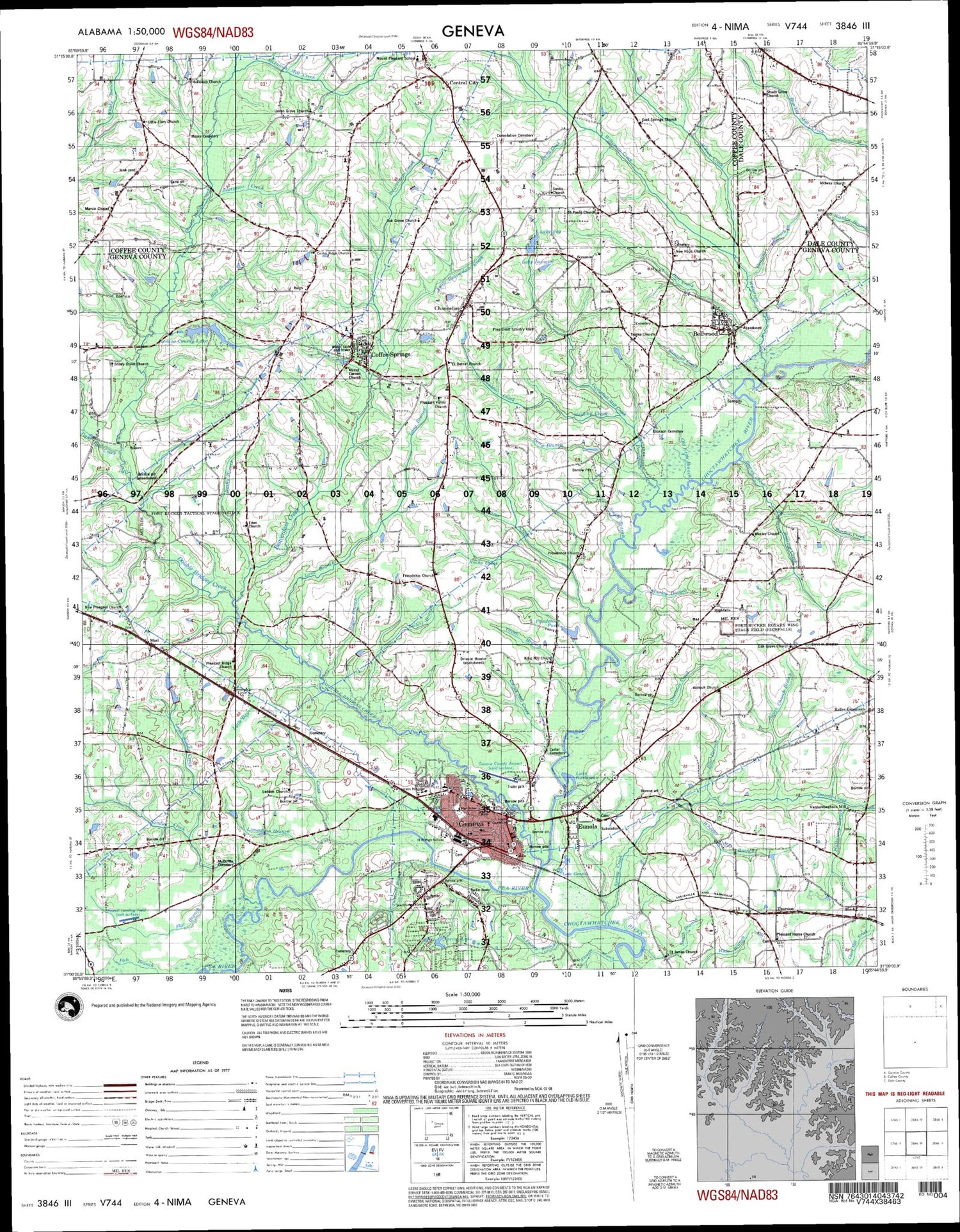 Geneva Alabama Military 1:50,000 Map