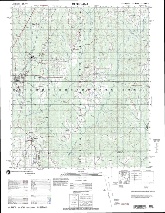 Georgiana Alabama Military 1:50,000 Map