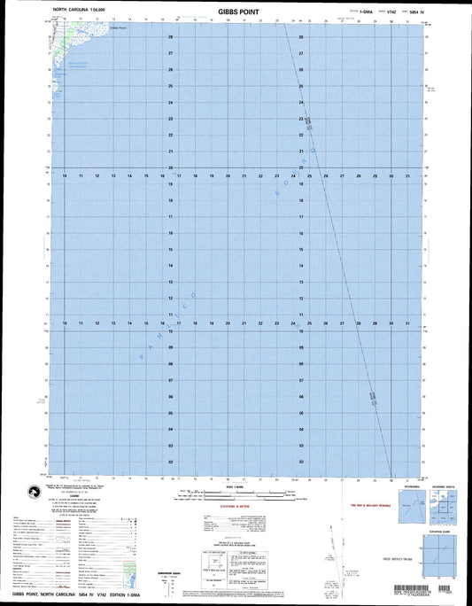 Gibbs Point North Carolina Military 1:50,000 Map