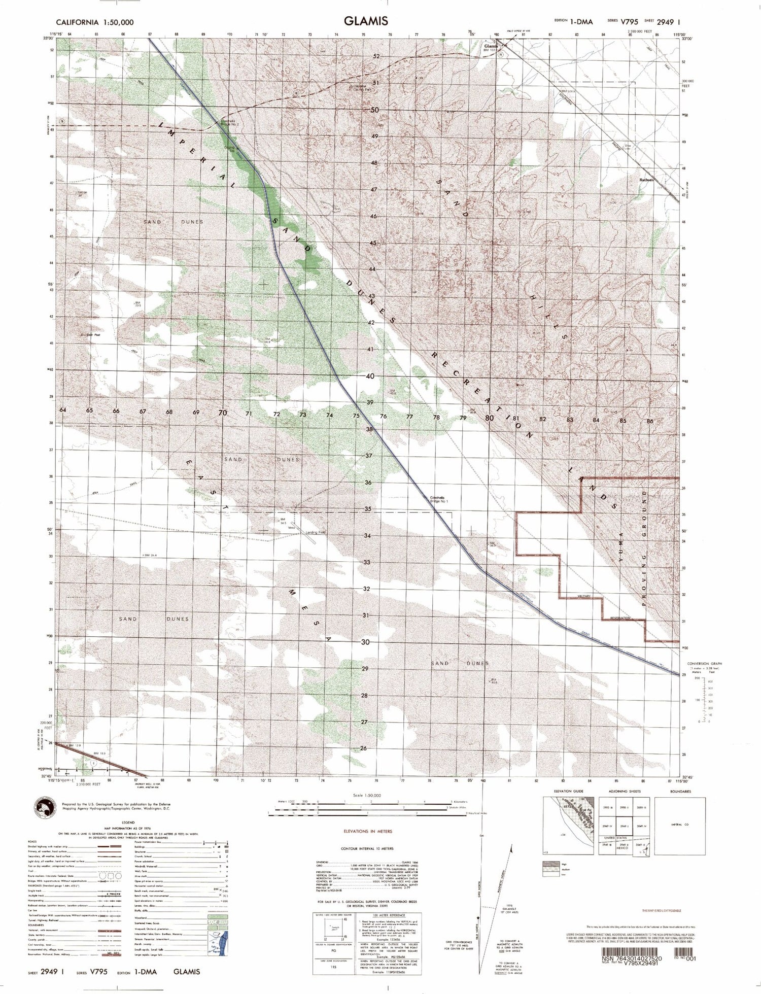 Glamis California Military 1:50,000 Map