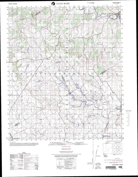 Glen Rose Texas Military 1:50,000 Map