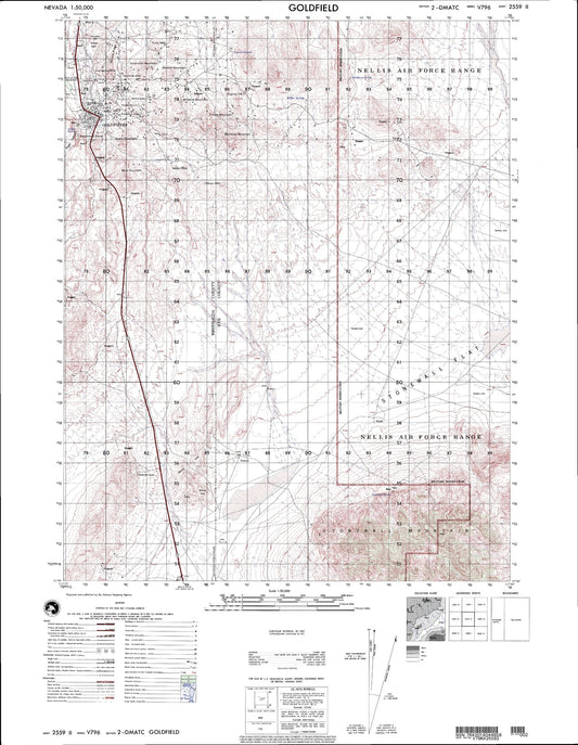 Goldfield Nevada Military 1:50,000 Map