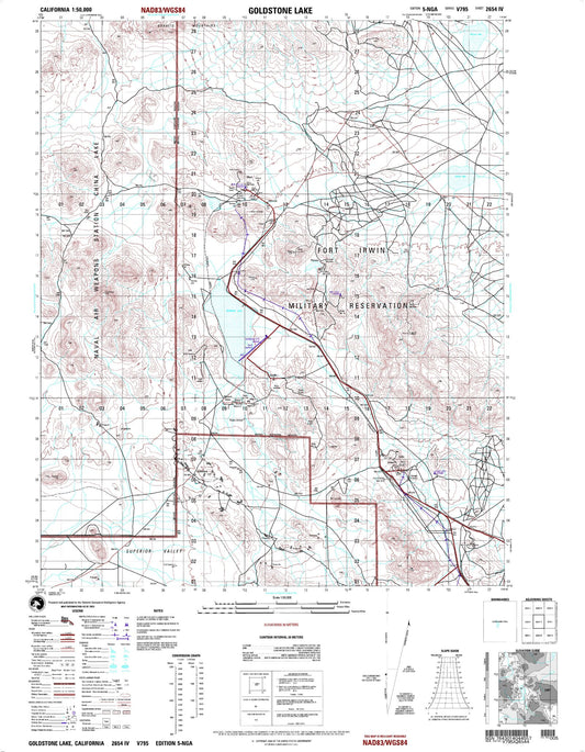 Goldstone Lake California Military 1:50,000 Map