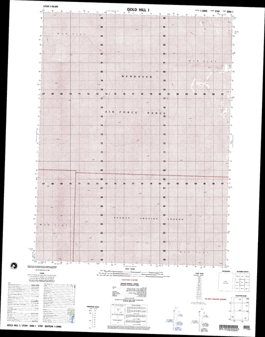 Gold Hill 1 Utah Military 1:50,000 Map