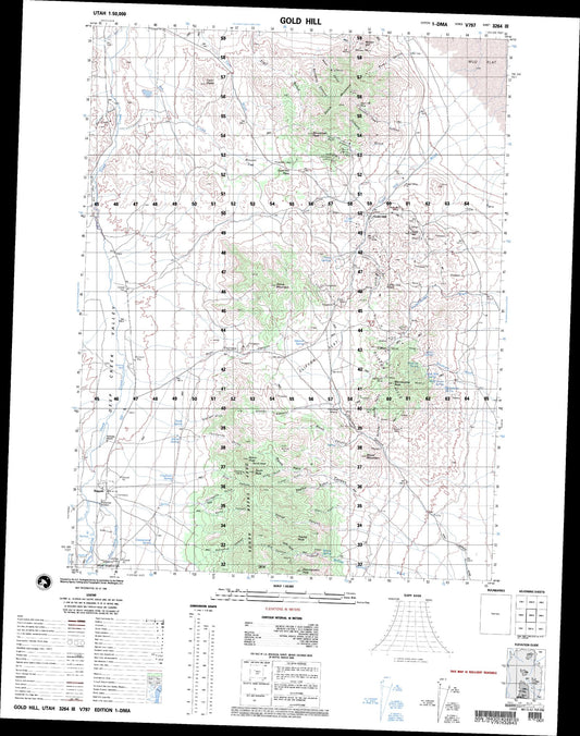 Gold Hill Utah Military 1:50,000 Map