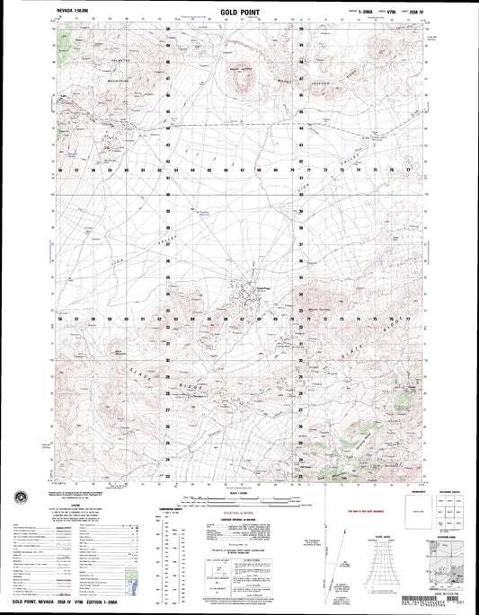 Gold Point Nevada Military 1:50,000 Map