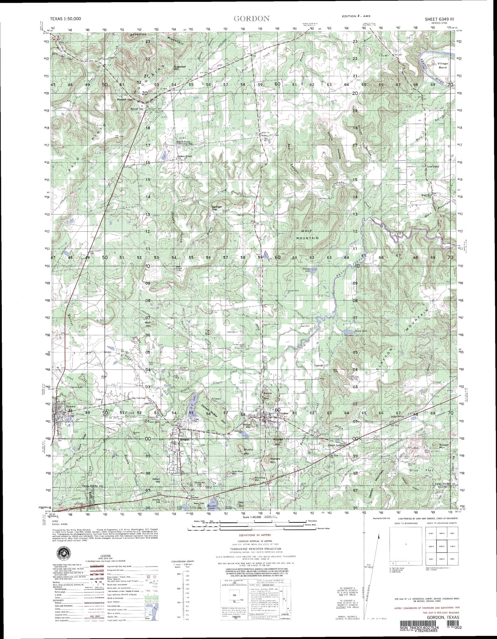 Gordon Texas Military 1:50,000 Map – MyTopo Map Store