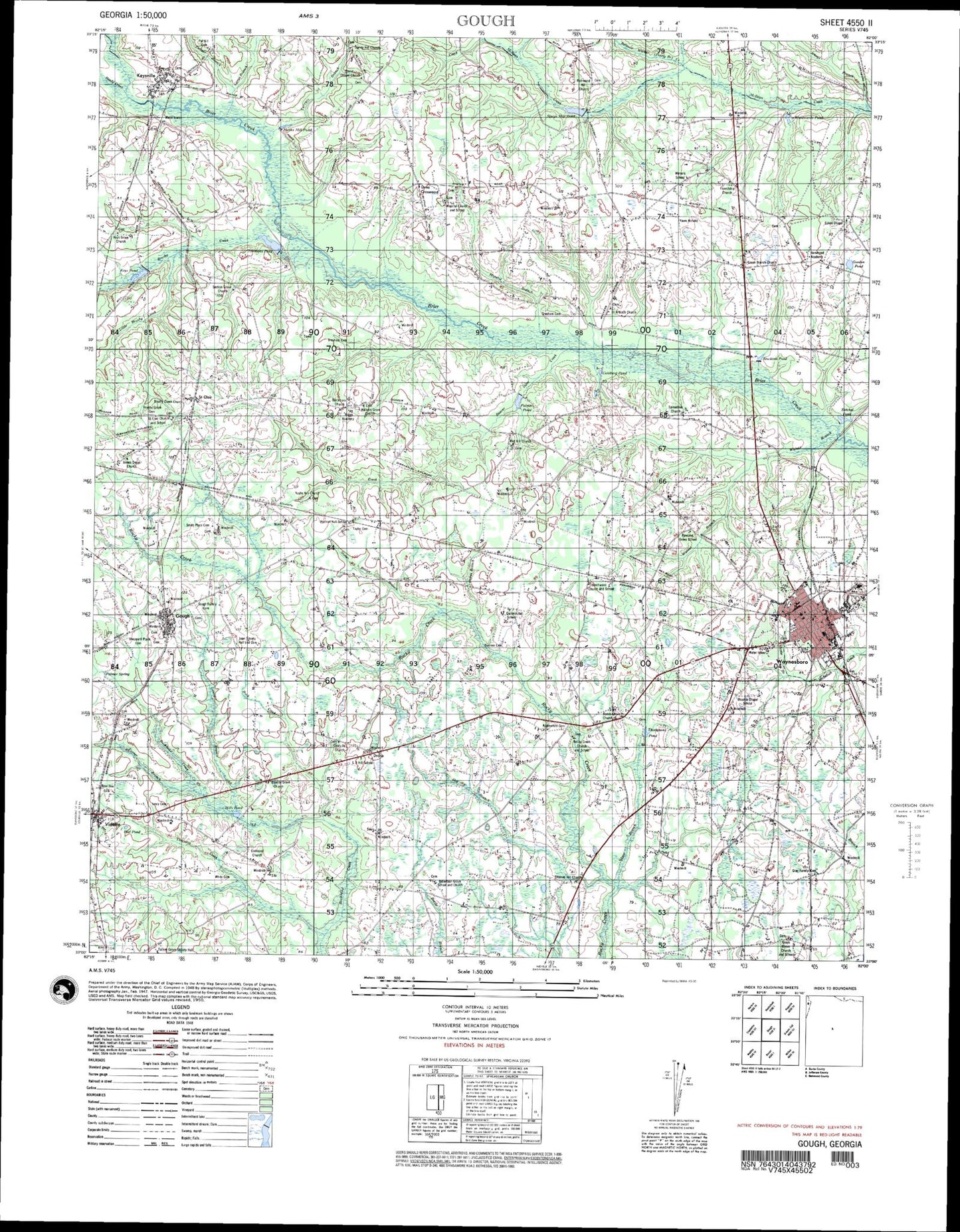 Gough Georgia Military 1:50,000 Map