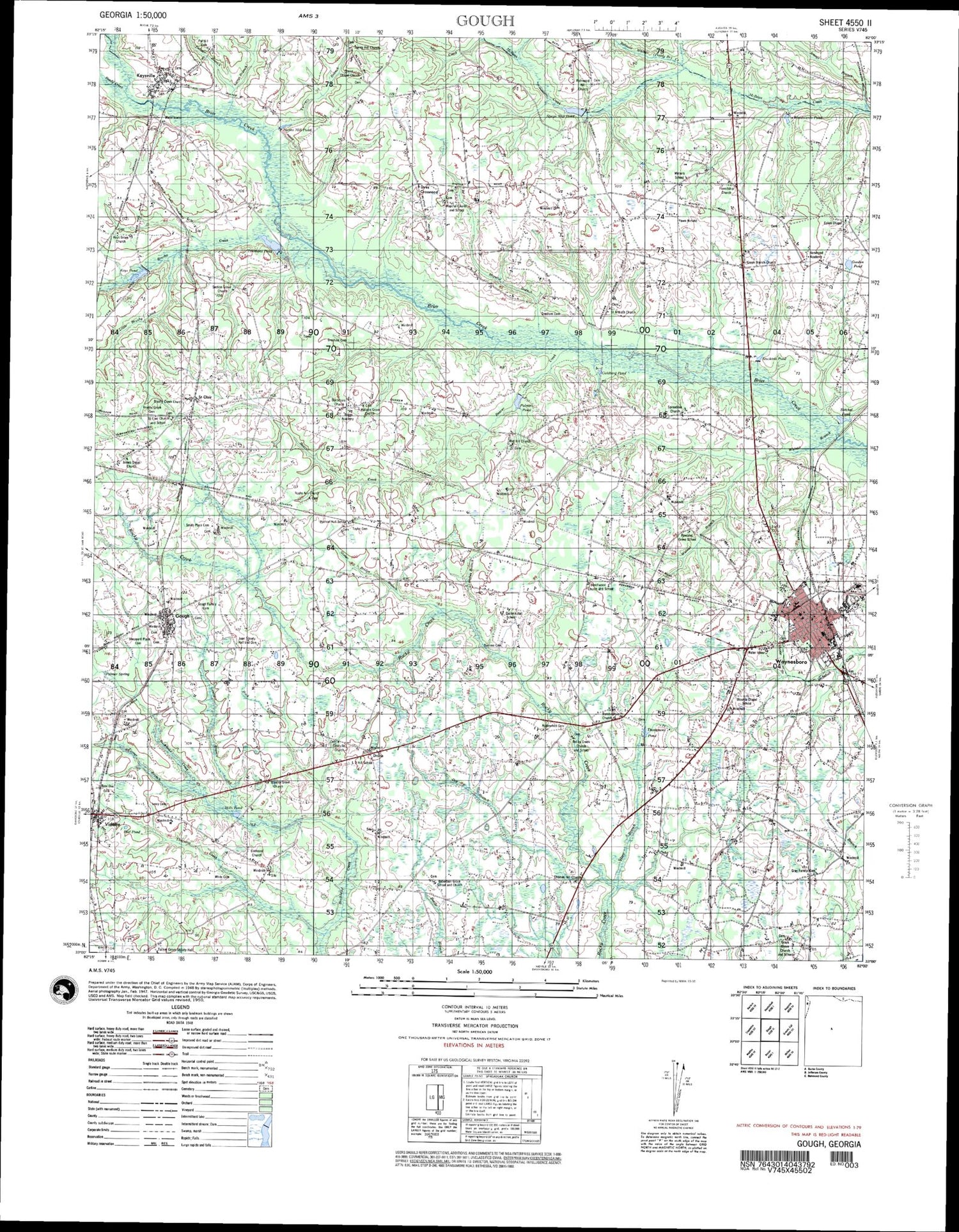 Gough Georgia Military 1:50,000 Map