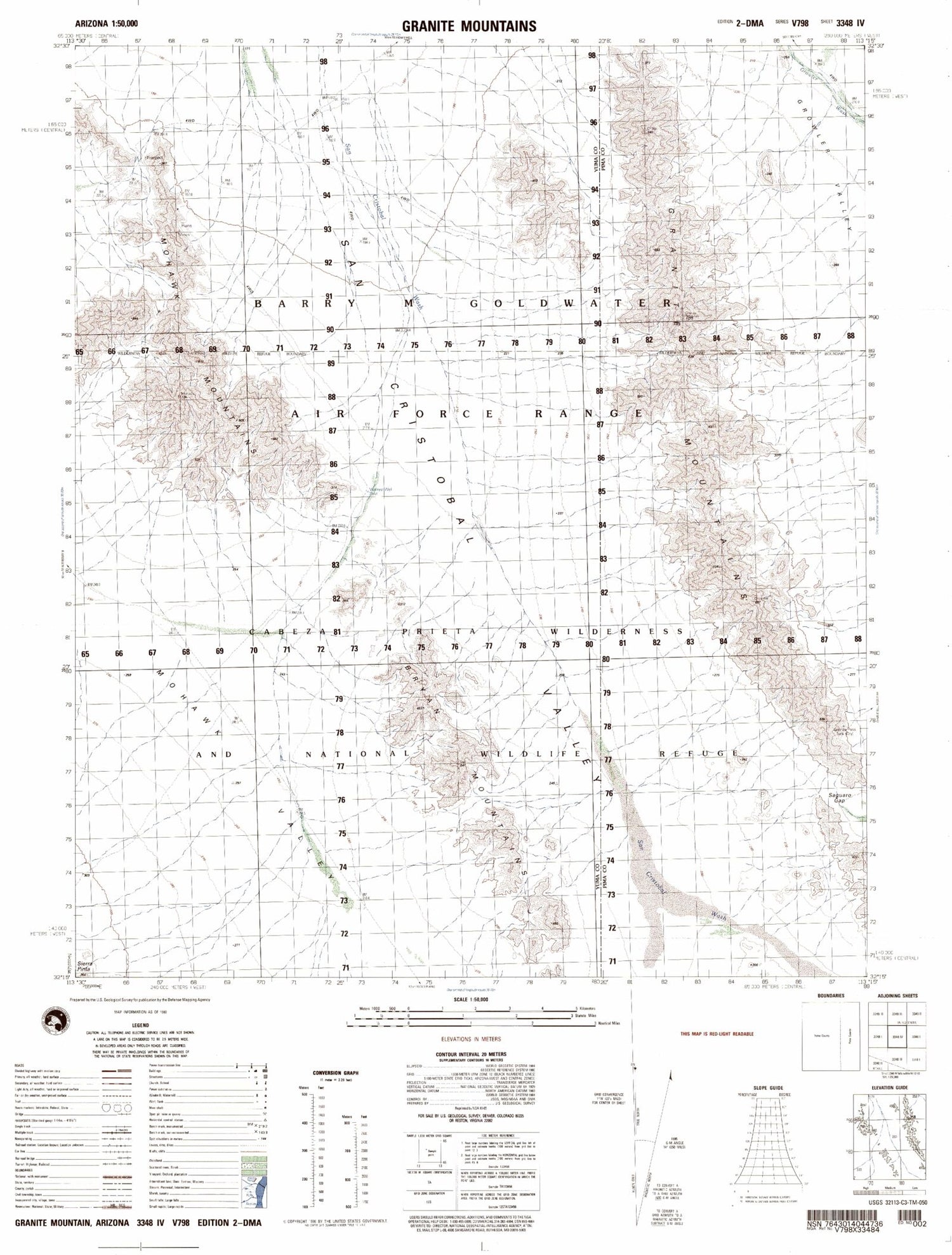 Granite Mountains Arizona Military 1:50,000 Map