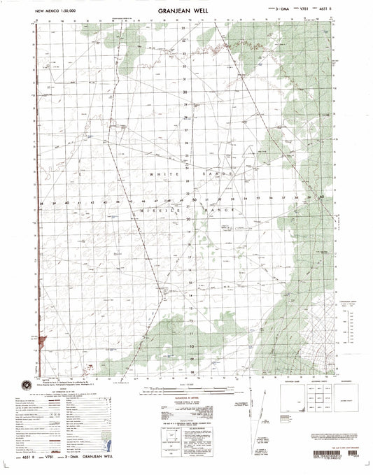 Granjean Well New Mexico Military 1:50,000 Map