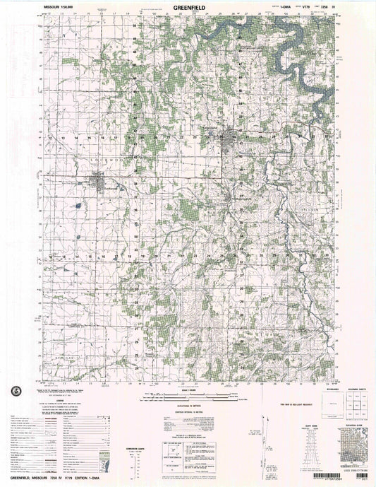 Greenfield Missouri Military 1:50,000 Map