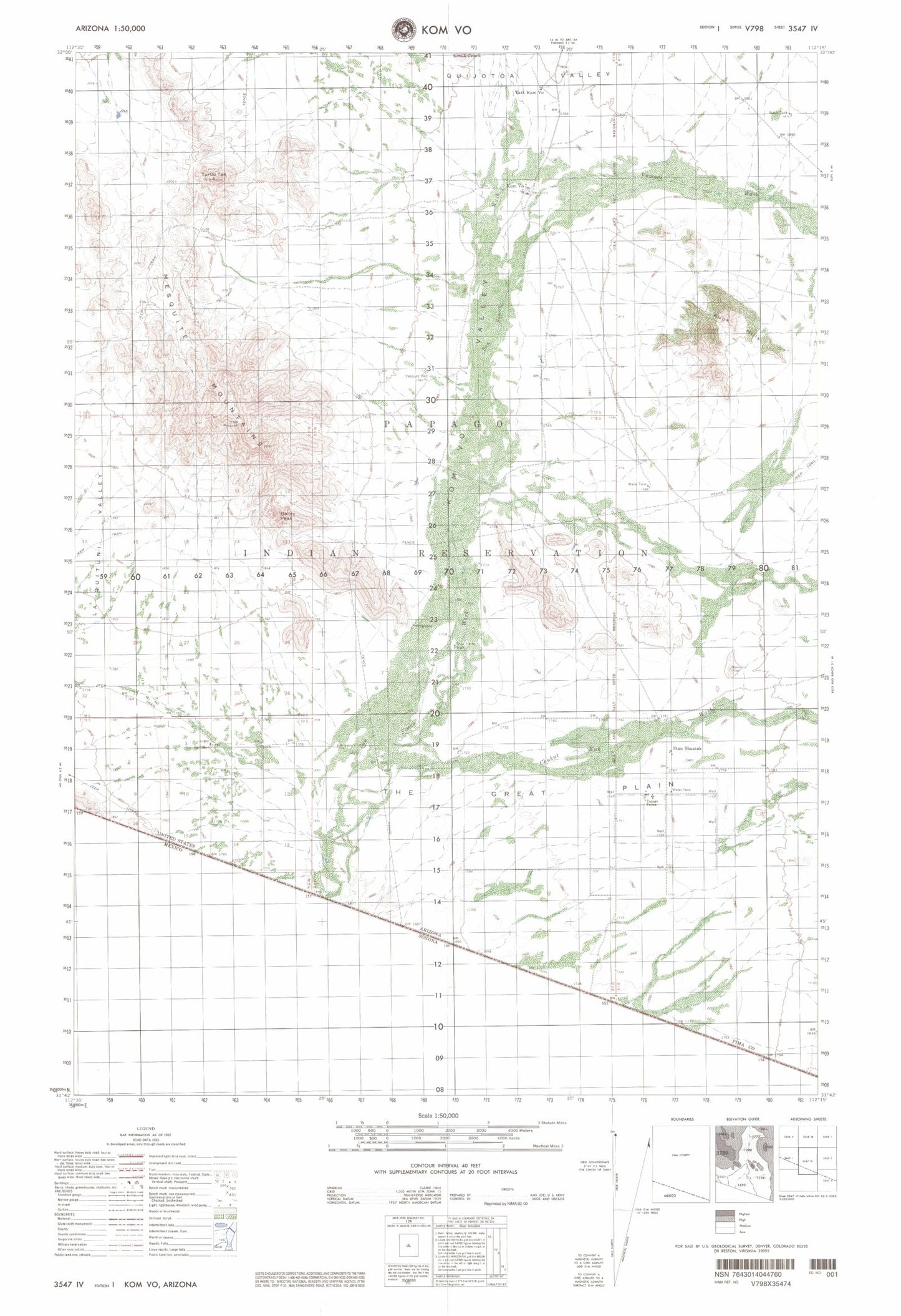 Gu Achi Arizona Military 1:50,000 Map