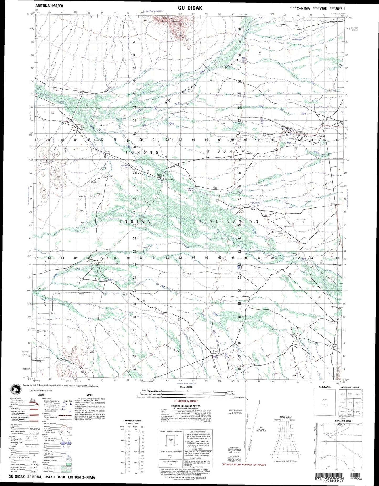 Gu Oidak Arizona Military 1:50,000 Map