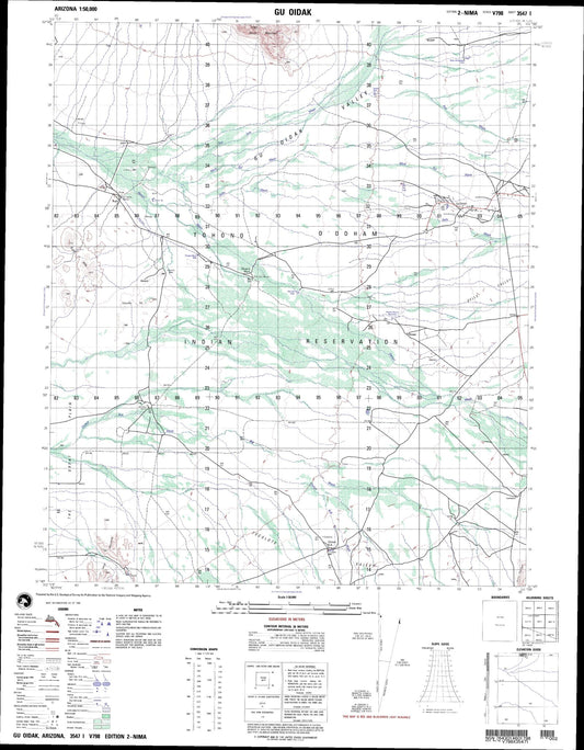 Gu Oidak Arizona Military 1:50,000 Map