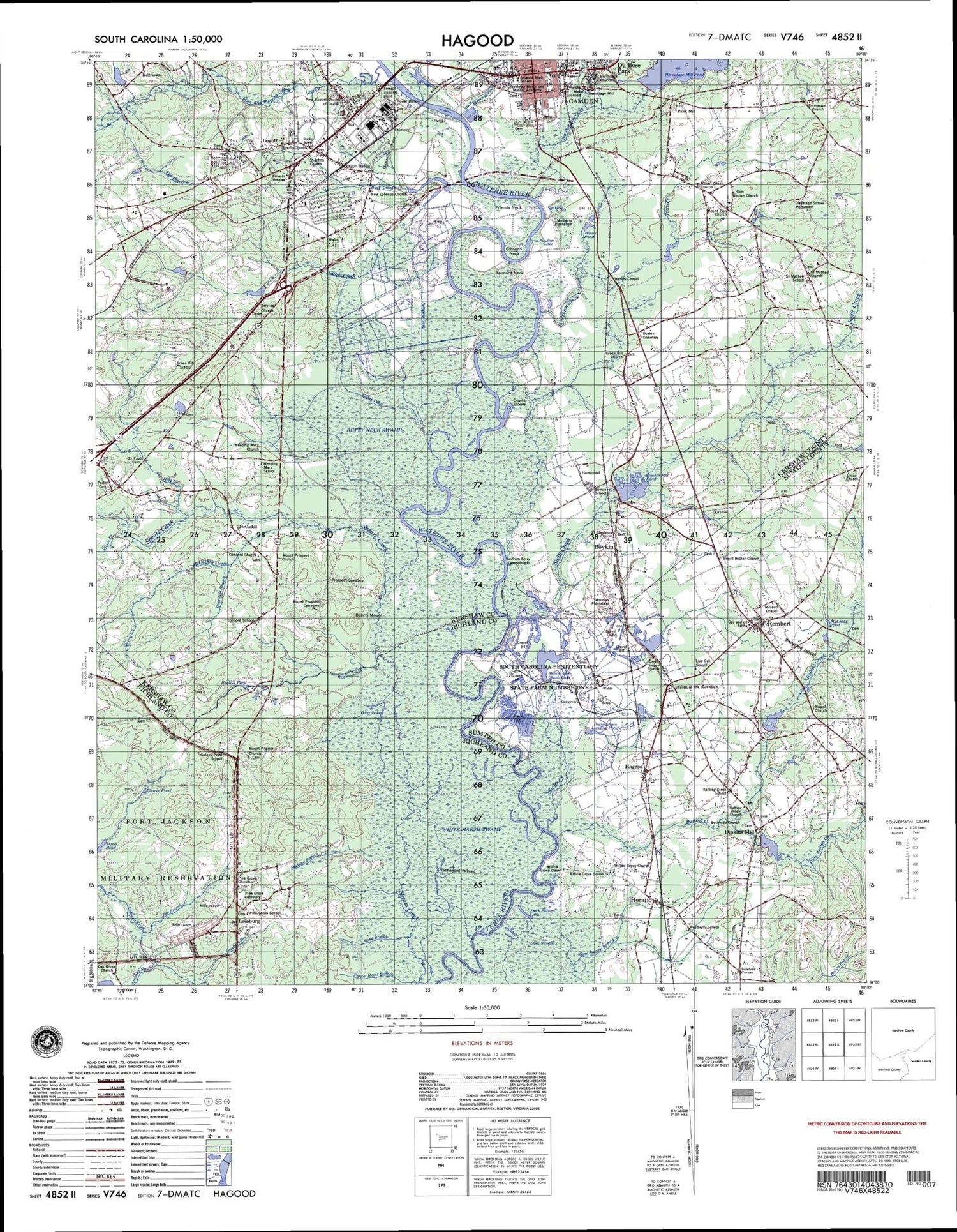 Hagood South Carolina Military 1:50,000 Map