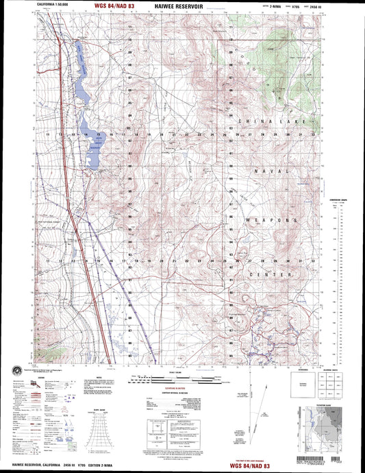 Haiwee Reservoir California Military 1:50,000 Map