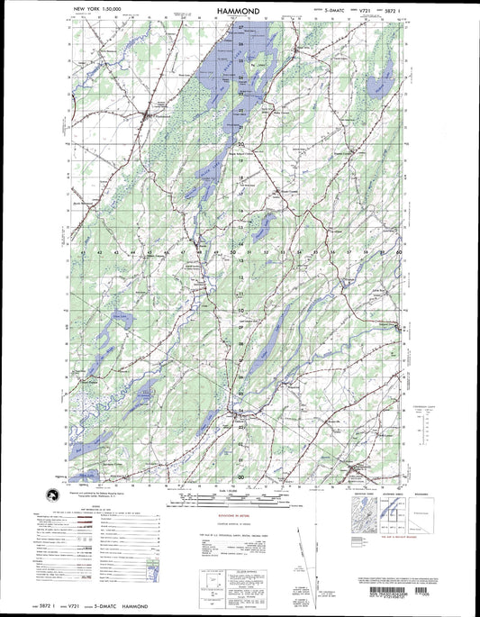 Hammond New York Military 1:50,000 Map