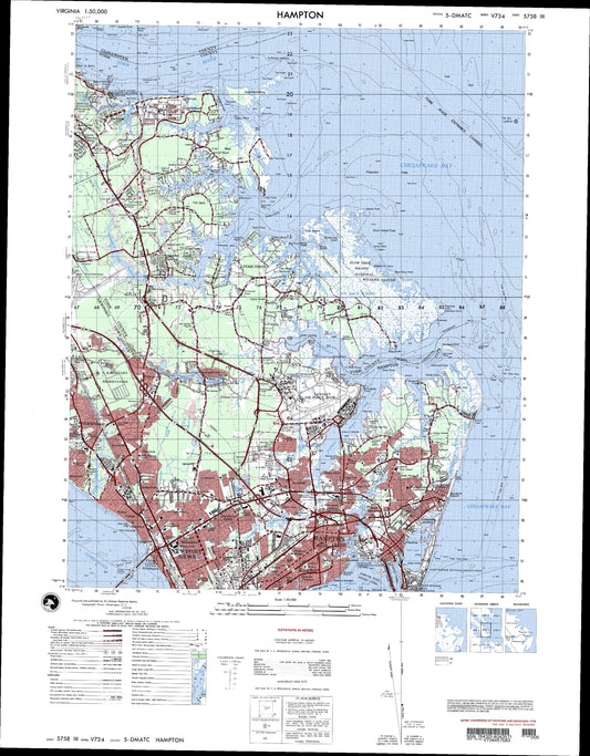 Hampton Virginia Military 1:50,000 Map