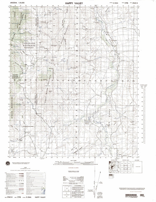 Happy Valley Arizona Military 1:50,000 Map