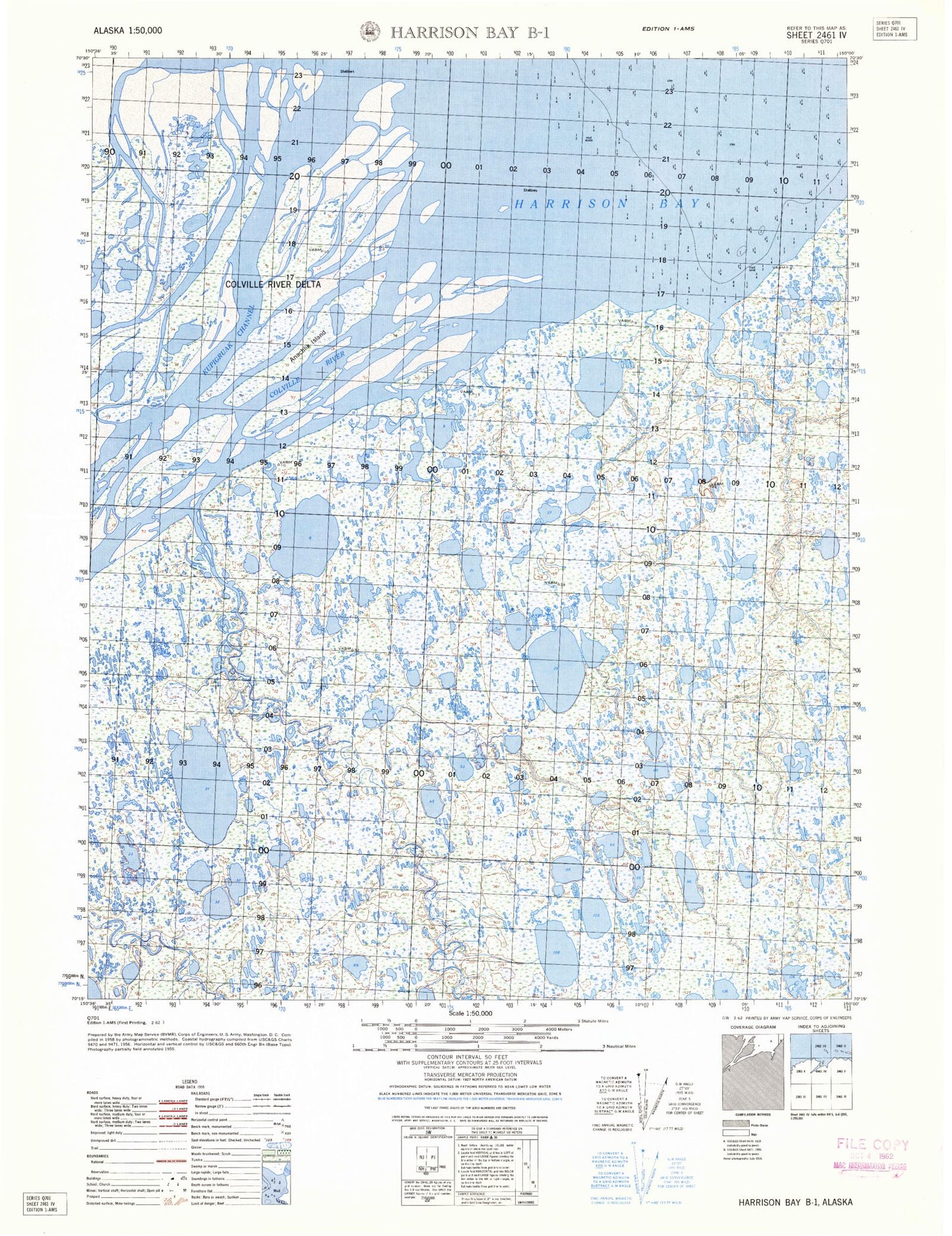 Harrison Bay B-1 Alaska Military 1:50,000 Map