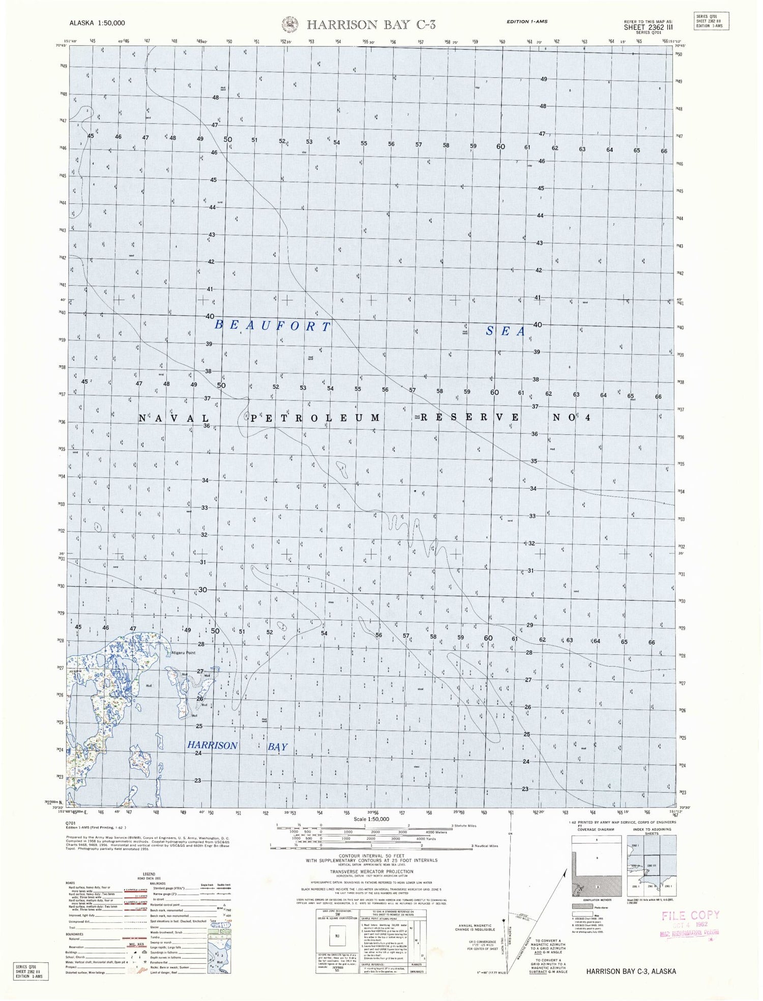 Harrison Bay C-3 Alaska Military 1:50,000 Map