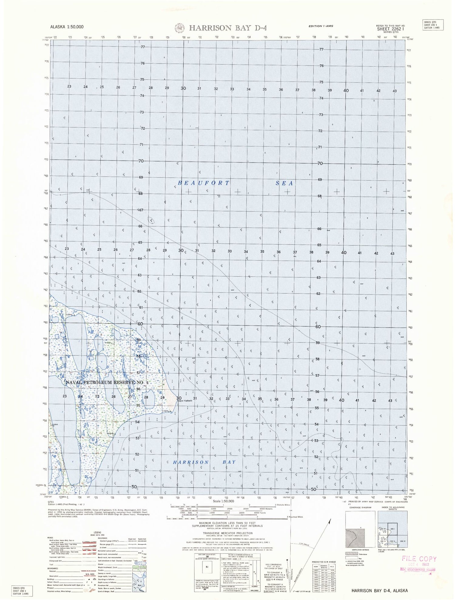 Harrison Bay D-4 Alaska Military 1:50,000 Map