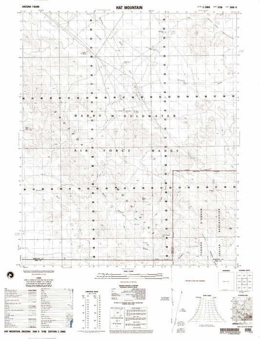 Hat Mountain Arizona Military 1:50,000 Map