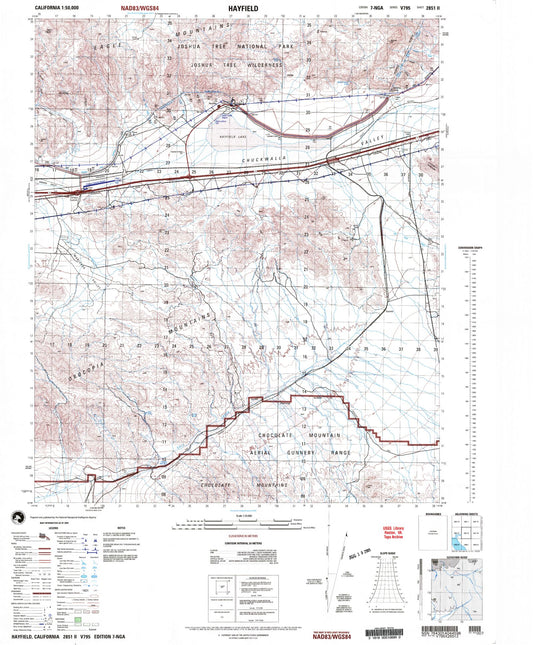 Hayfield California Military 1:50,000 Map