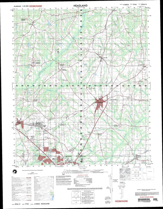 Headland Alabama Military 1:50,000 Map