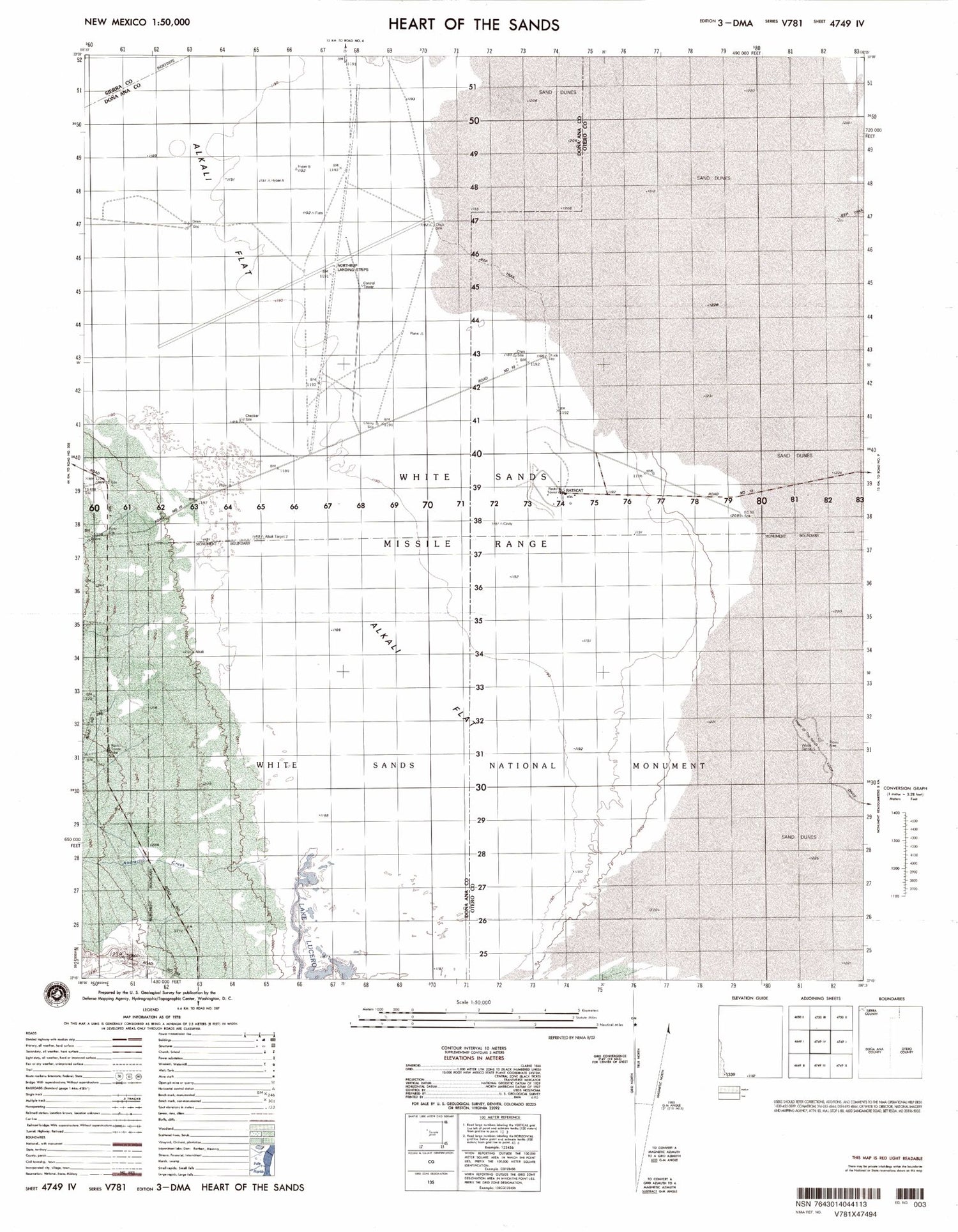 Heart Of The Sands New Mexico Military 1:50,000 Map