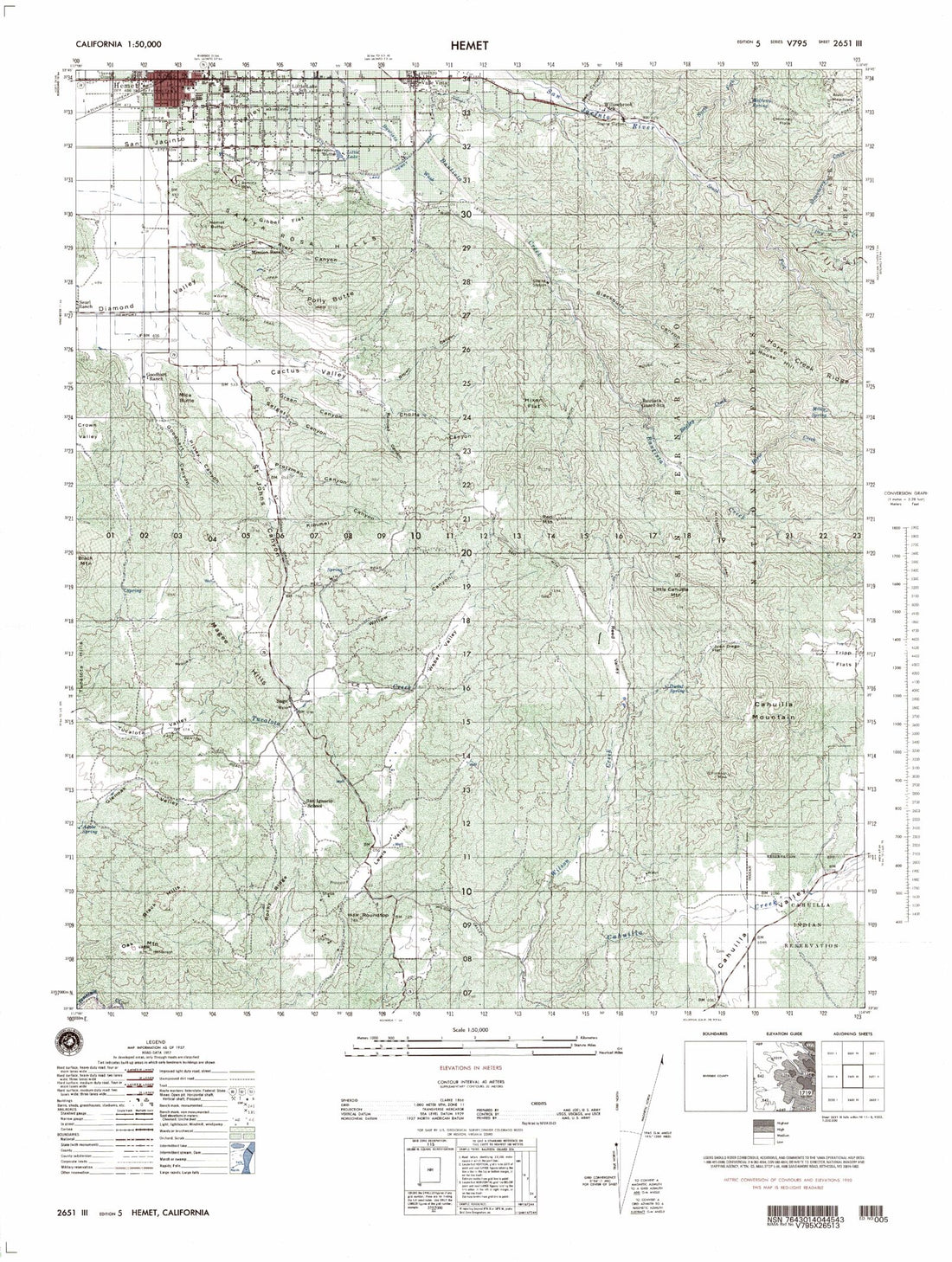Hemet California Military 1:50,000 Map – MyTopo Map Store