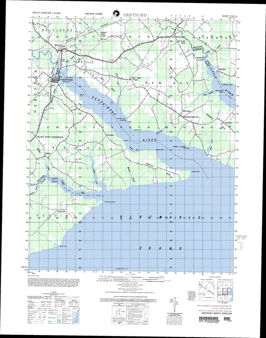 Hertford North Carolina Military 1:50,000 Map