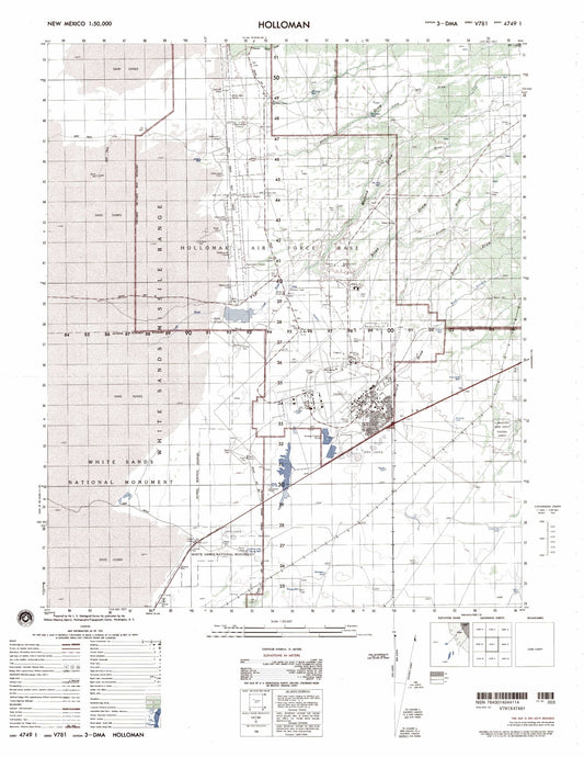 Holloman New Mexico Military 1:50,000 Map