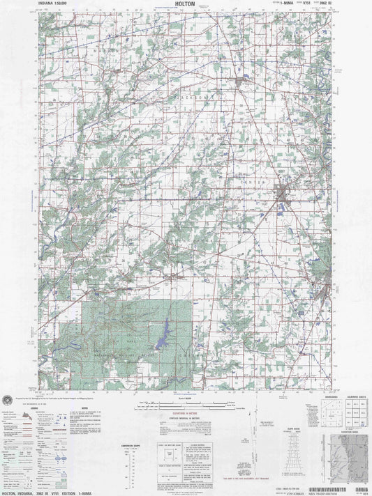 Holton Indiana Military 1:50,000 Map