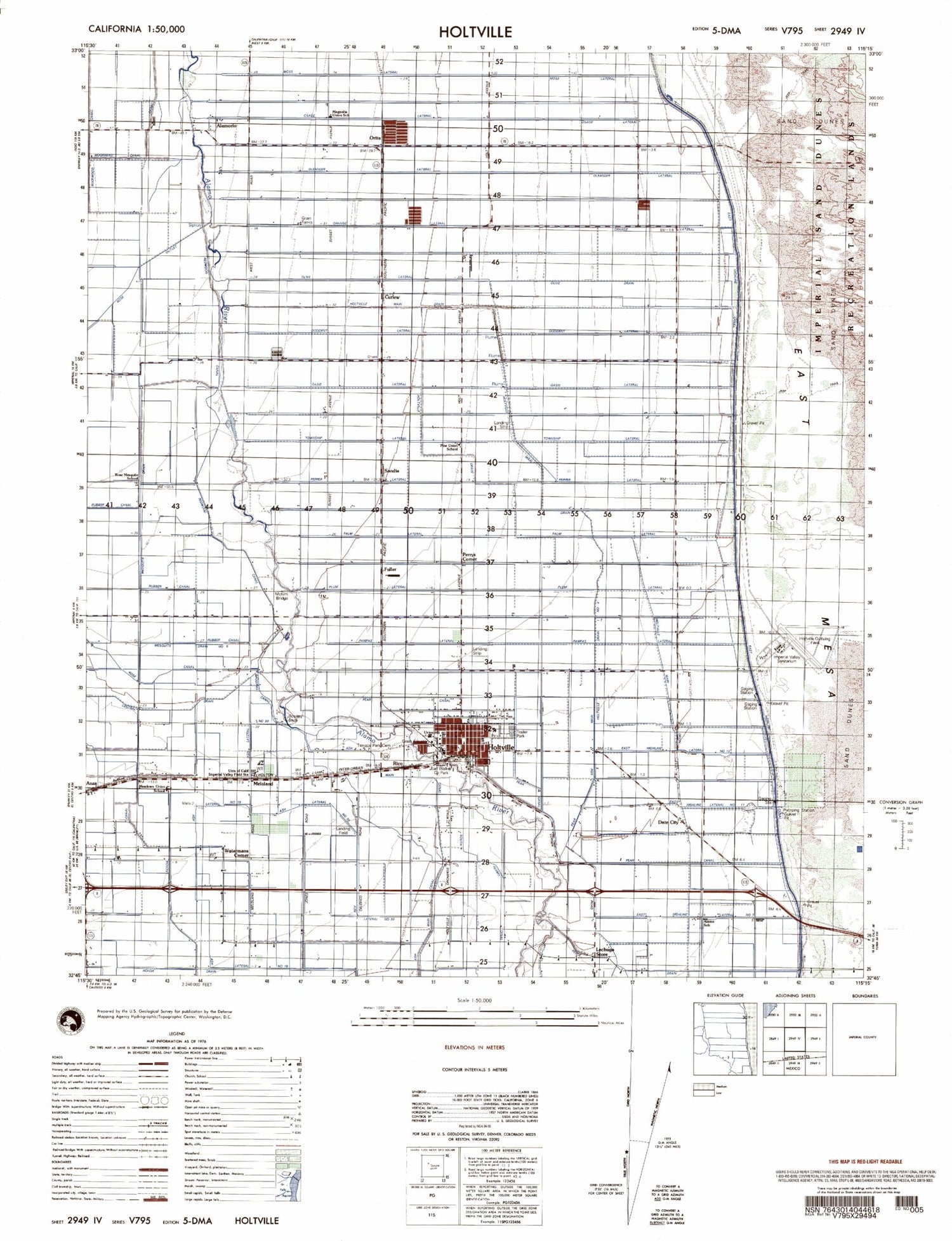 Holtville California Military 1:50,000 Map