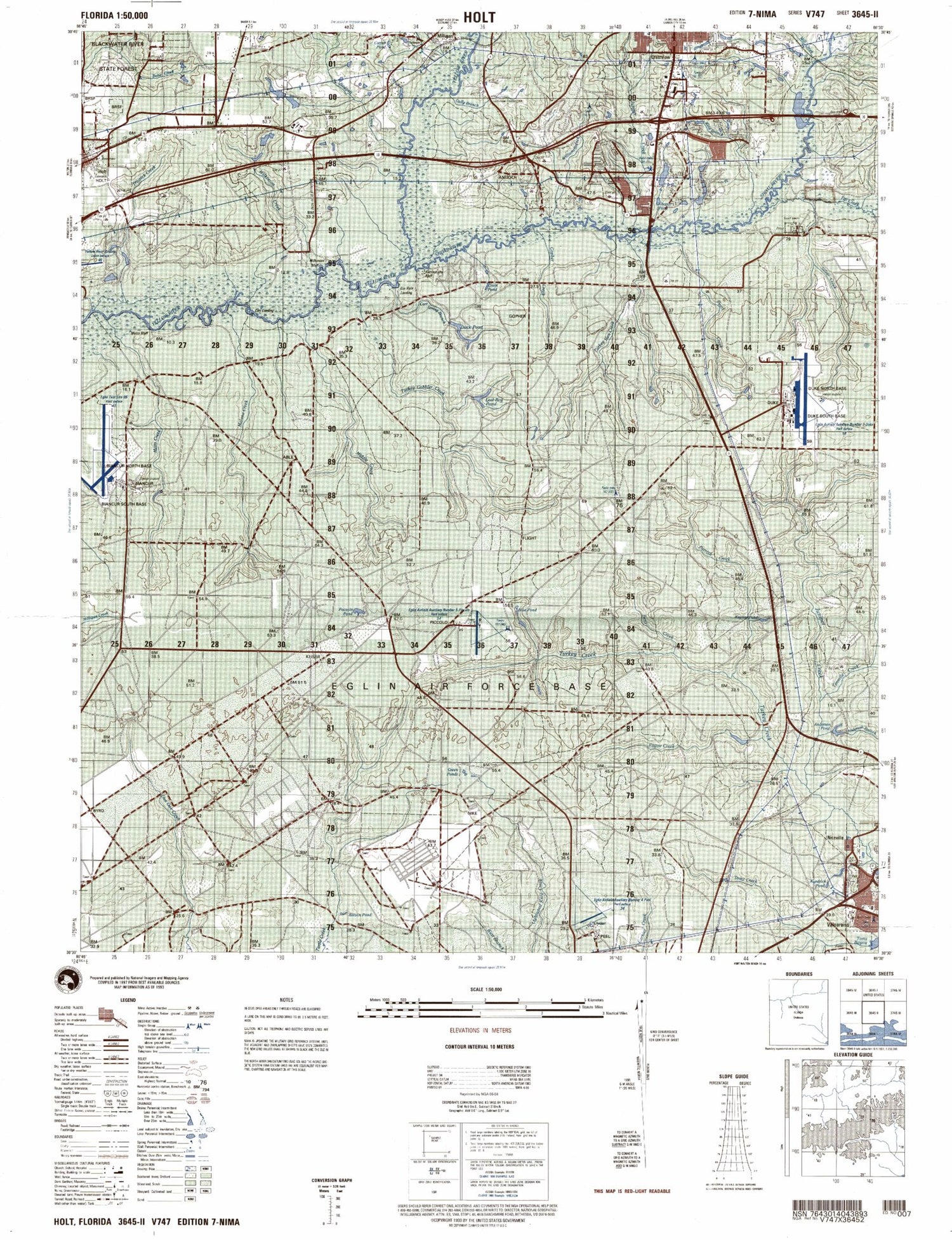 Holt Florida Military 1:50,000 Map