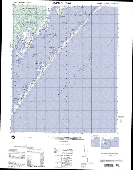 Horsepen Point North Carolina Military 1:50,000 Map