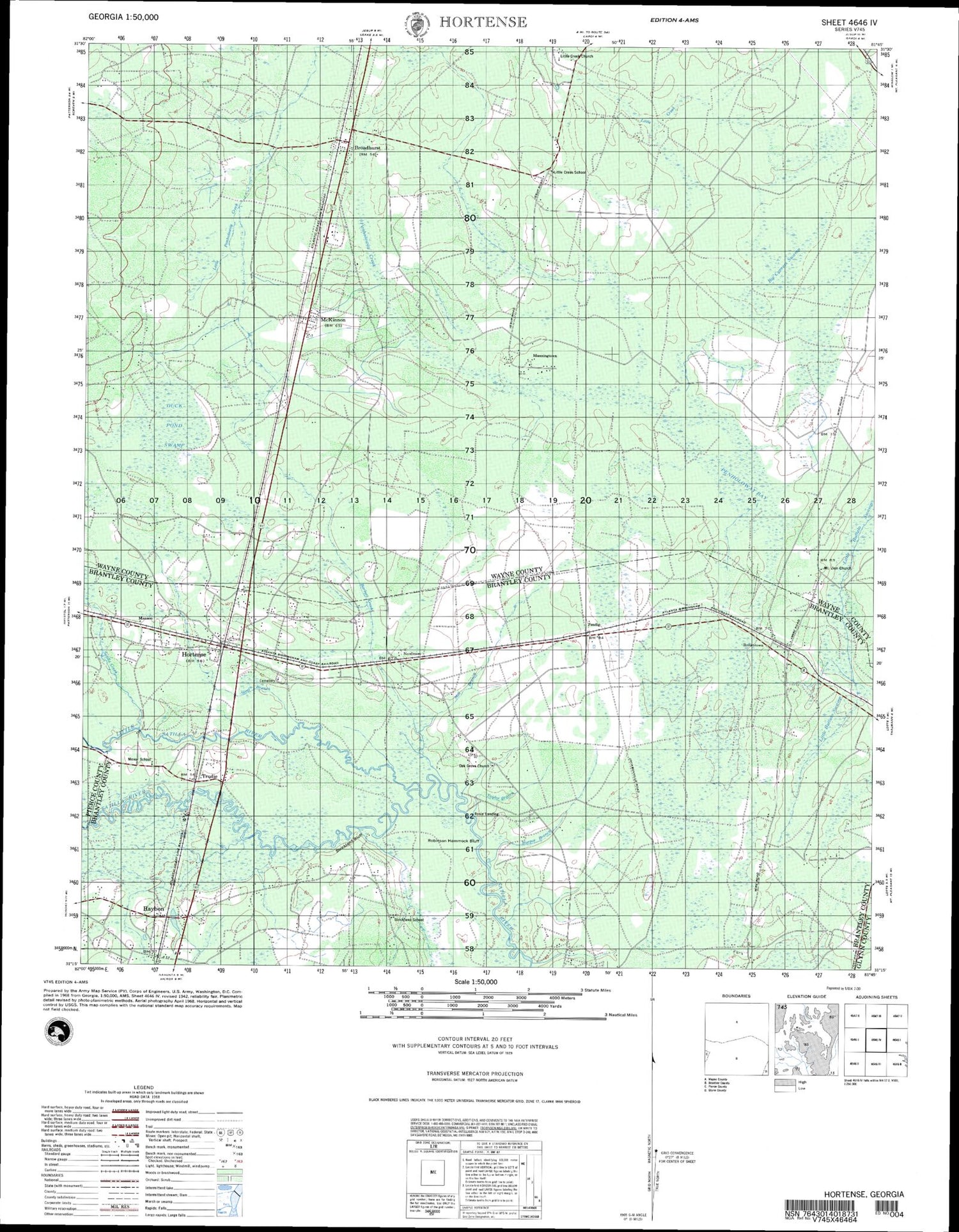 Hortense Georgia Military 1:50,000 Map